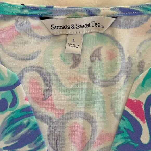 Sunsets & Sweet Tea Colorful Sleeveless Top - Large - Picture 2 of 6